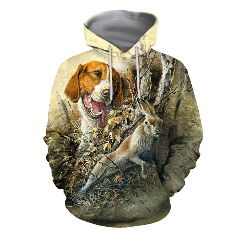 All Over Print Rabbit Hunting-Apparel-HbArts-Hoodie-S-Vibe Cosy™