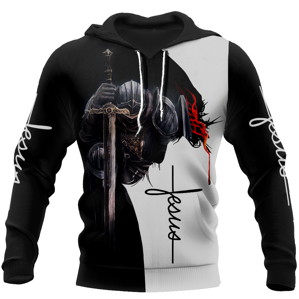 Knight God Jesus 3D All Over Printed Shirt Hoodie For Men And Women JJ060401-Apparel-MP-Hoodie-S-Vibe Cosy™