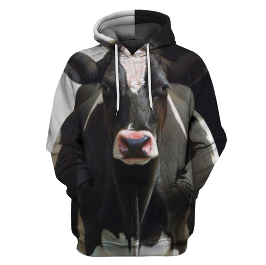 3D All Over Print Cow Clothes <Black>-Apparel-RoosterArt-Hoodie-S-Vibe Cosy™