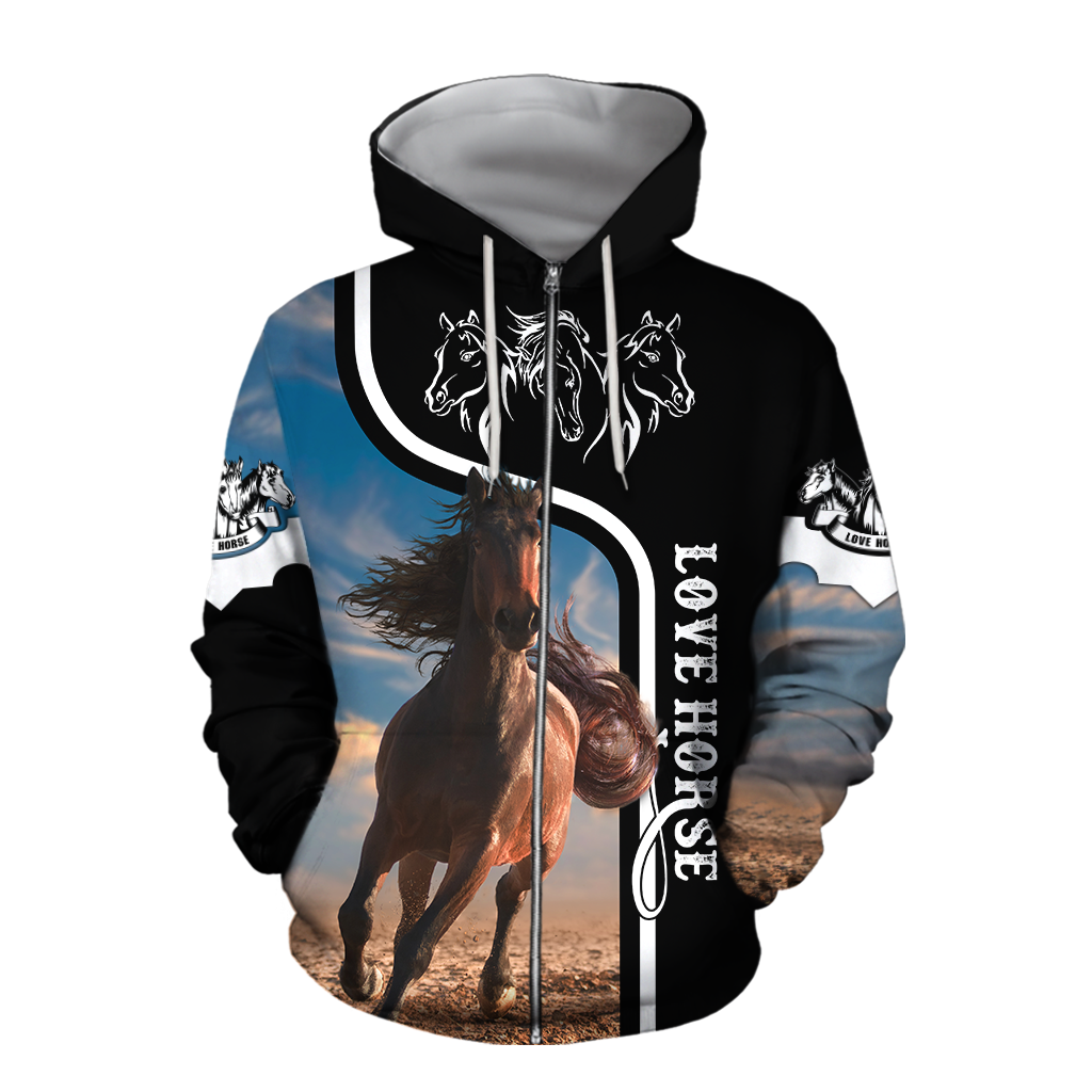 Love Horse 3D All over print for Men and Women shirt Pi030101-Apparel-NNK-Hoodie-S-Vibe Cosy™