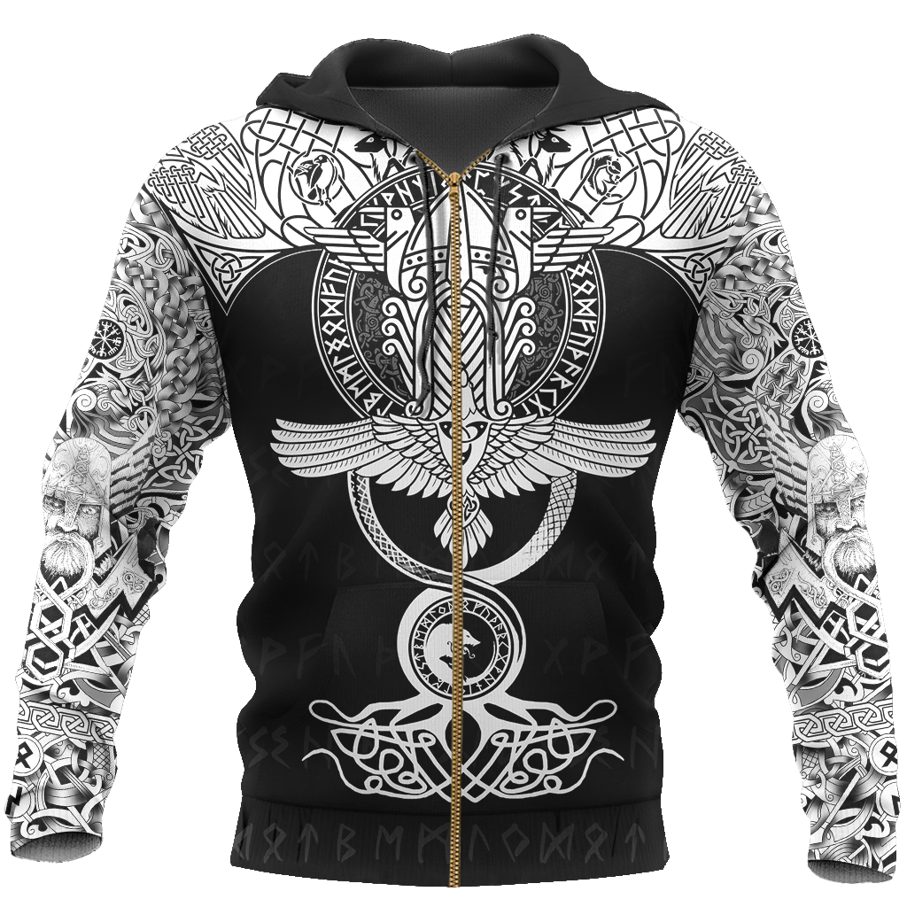 Raven Of Odin All Over Printed AM161001-Apparel-HP Arts-Zipped Hoodie-S-Vibe Cosy™