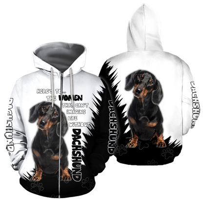 Dachshund Dog Lover 3D Full Printed Shirt For Men And Women Pi281209-Apparel-MP-Zipped Hoodie-S-Vibe Cosy™