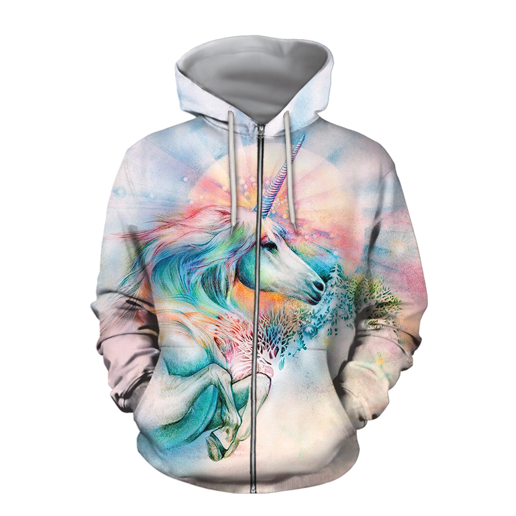 Beautiful Horse 3D All Over Printed shirt for Men and Women Pi060104-Apparel-NNK-Zipped Hoodie-S-Vibe Cosy™