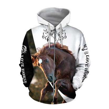 Love Horse 3D All over print for Men and Women shirt Pi030102-Apparel-NNK-Hoodie-S-Vibe Cosy™