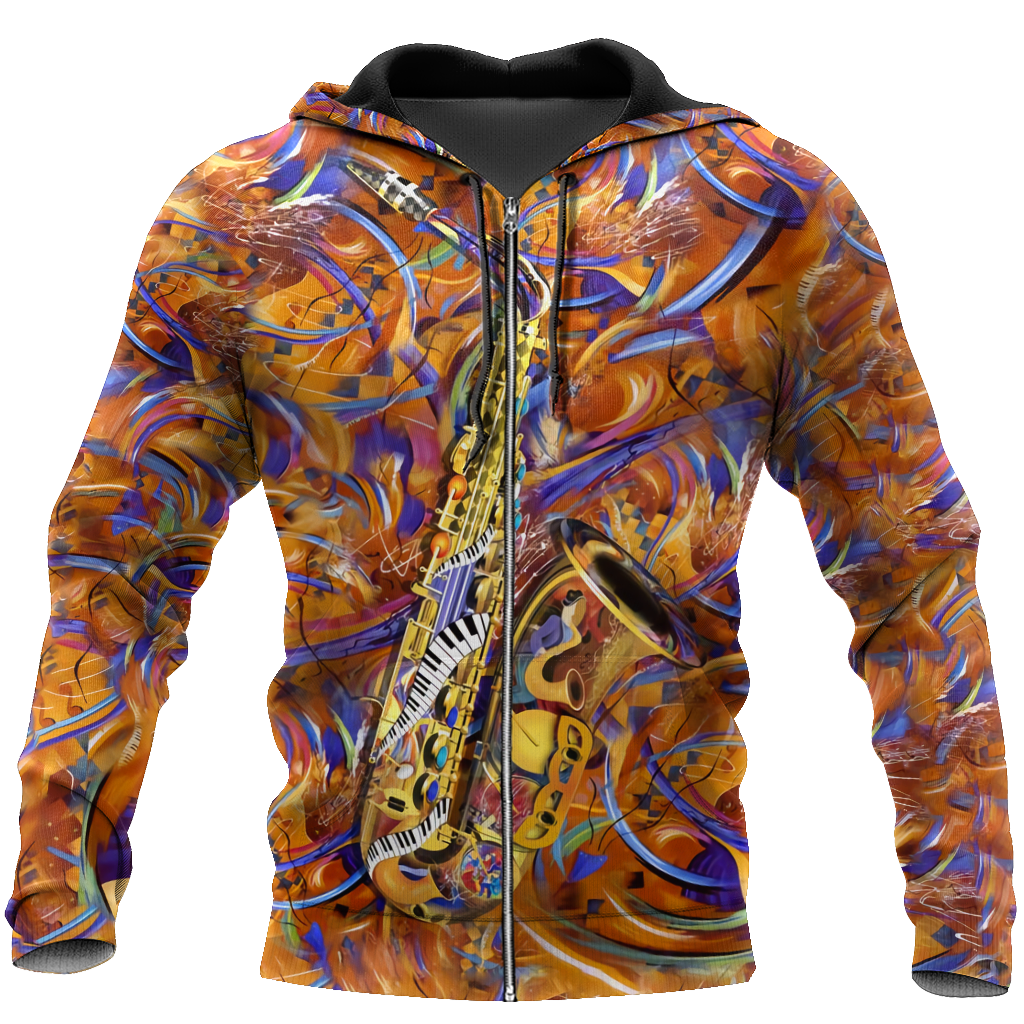 Saxophone music 3d hoodie shirt for men and women HG1144-Apparel-HG-Zip hoodie-S-Vibe Cosy™