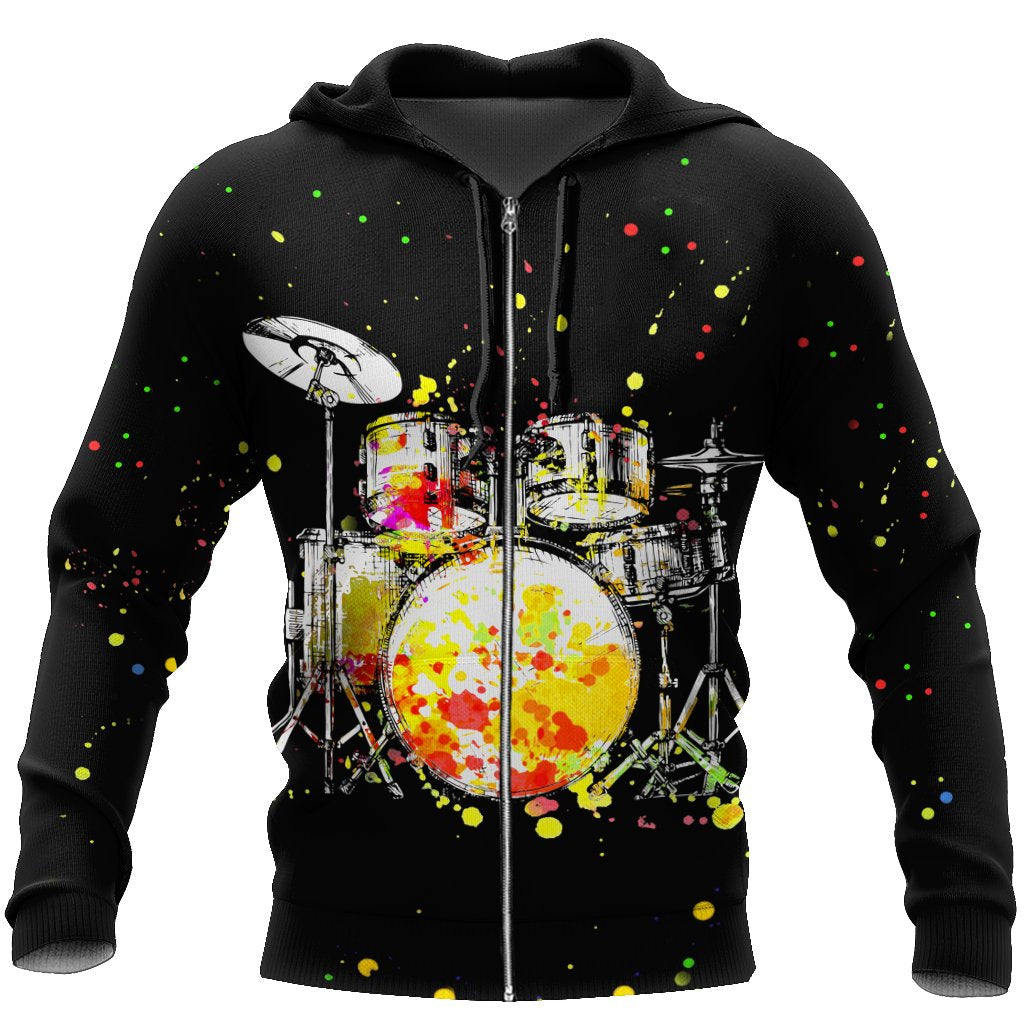 Drum music 3d hoodie shirt for men and women HG HAC23122-Apparel-HG-Zip hoodie-S-Vibe Cosy™