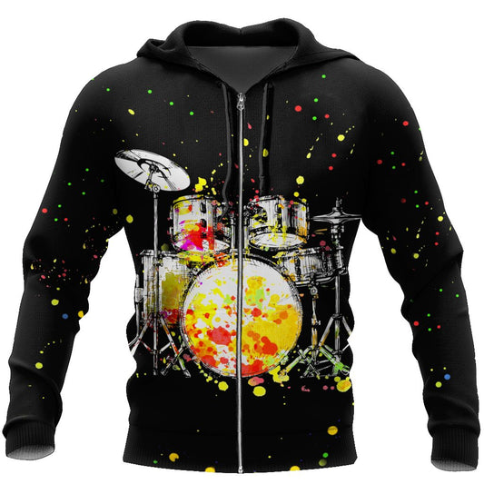 Drum music 3d hoodie shirt for men and women HG HAC23122-Apparel-HG-Zip hoodie-S-Vibe Cosy™