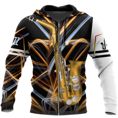 Saxophone music 3d hoodie shirt for men and women HG1141-Apparel-HG-Zip hoodie-S-Vibe Cosy™