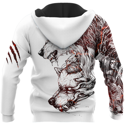 Tattoo Wolf Hoodie T Shirt For Men and Women HAC290502-NM