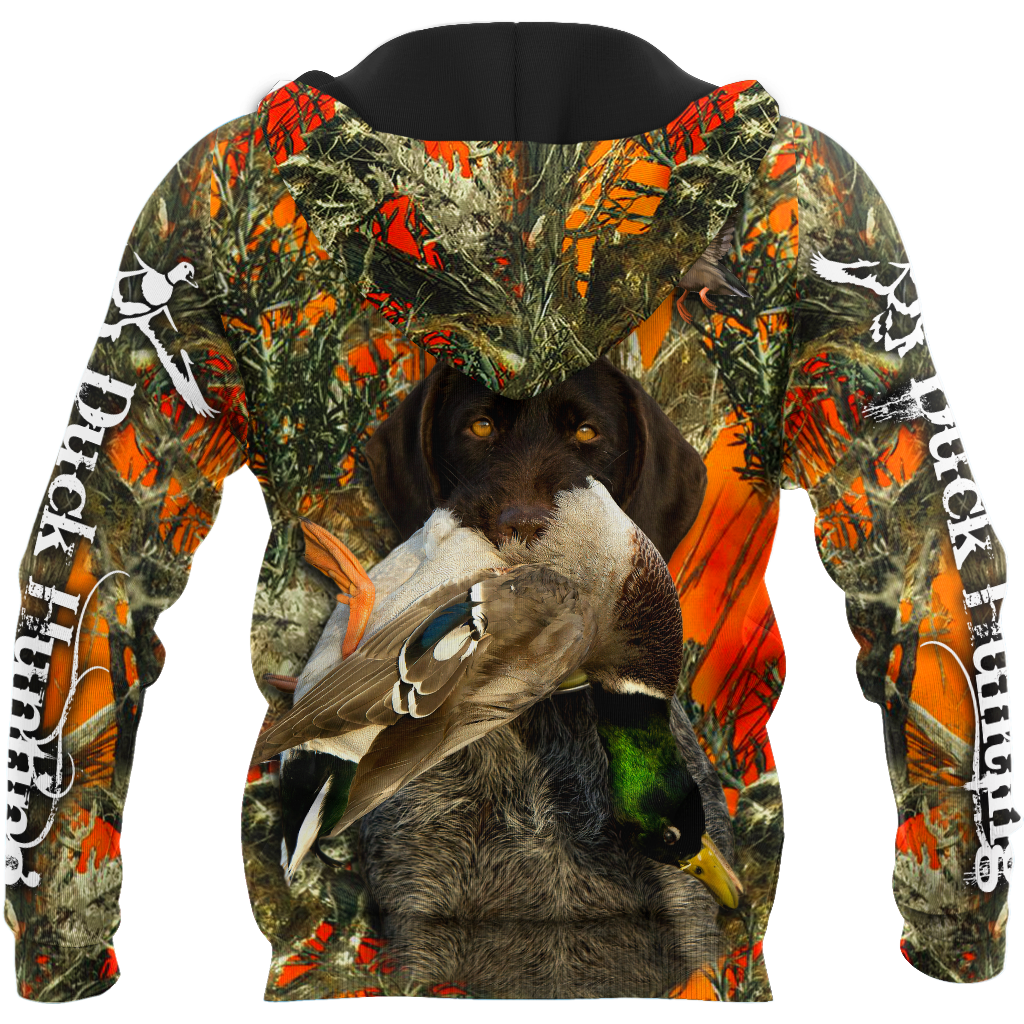 Duck Hunting Labrador Retriever Orange Camo 3D All Over Print  Hoodie Pi17082001S