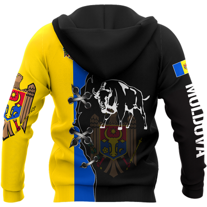 Moldova Aurochs 3D All Over Printed Hoodie Shirt Limited by SUN HAC230603-Apparel-SUN-Hoodie-S-Vibe Cosy™