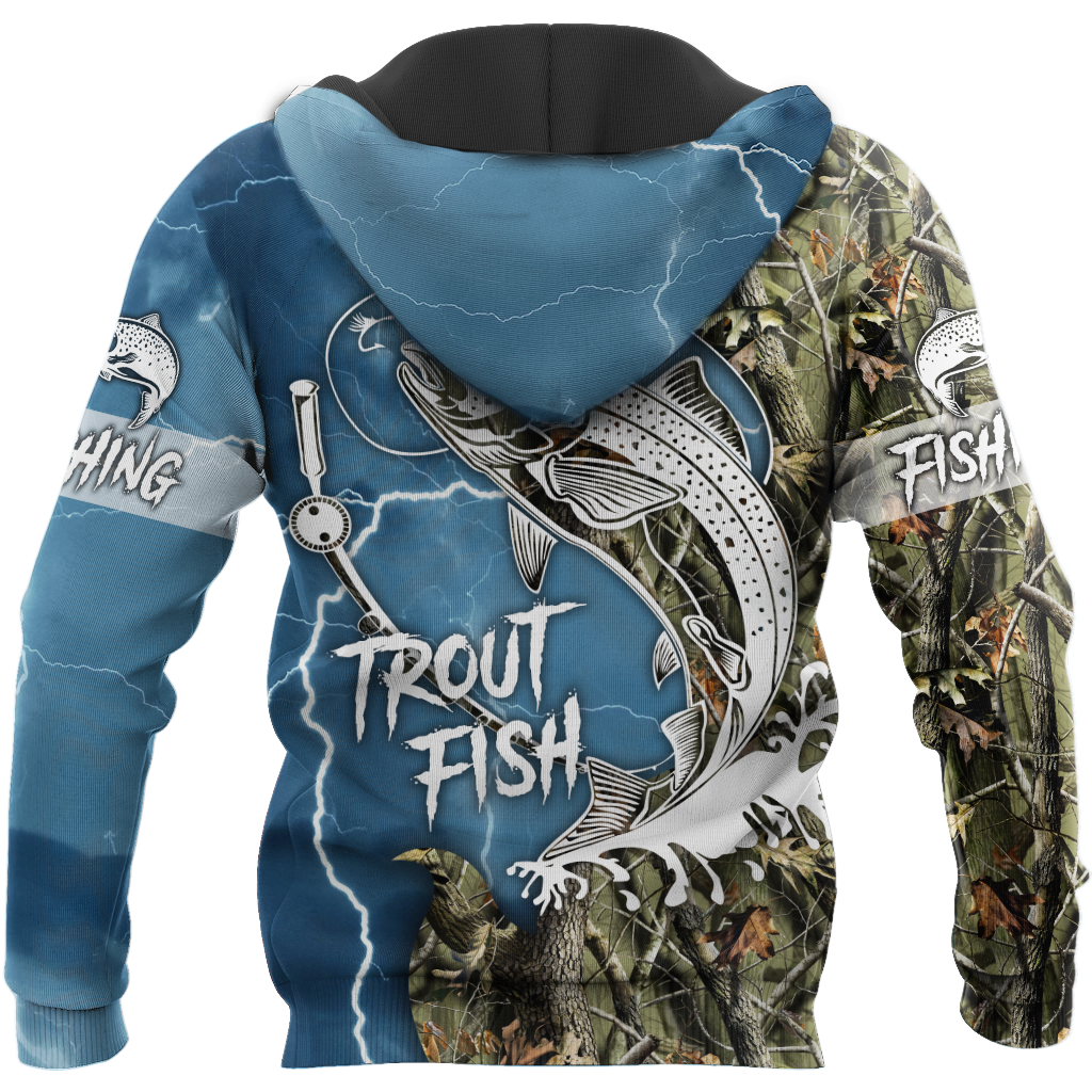 Trout Fishing blue Tattoo camo shirts for men and women TR2108202