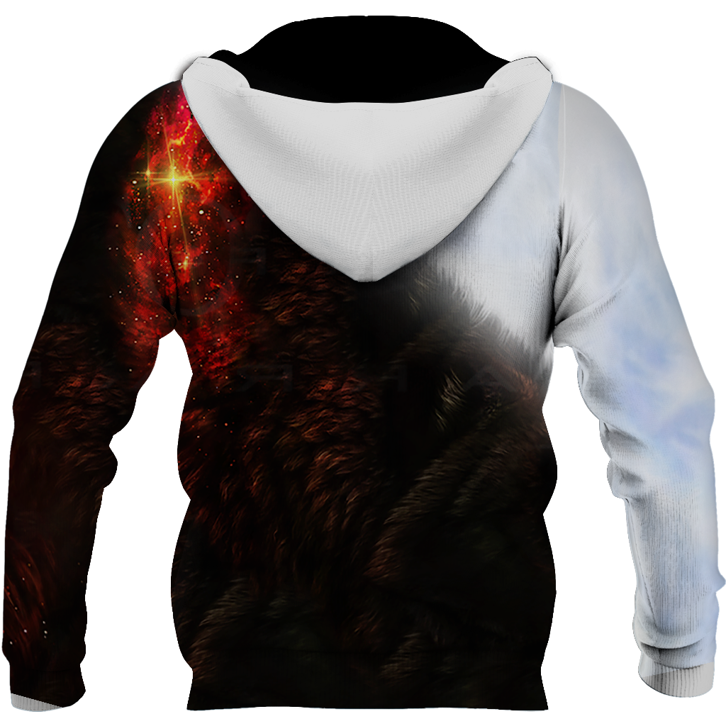 Wolf 3D All Over Printed Shirts For Men and Women JJ280401-Apparel-TT-Hoodie-S-Vibe Cosy™