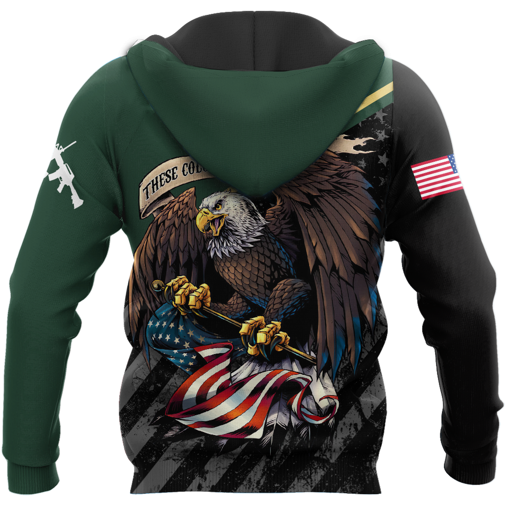 US Veteran Army Green 3D All Over Printed Shirts For Men And Women