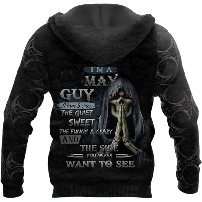 May Guy Skull 3D All Over Printed Unisex Hoodie