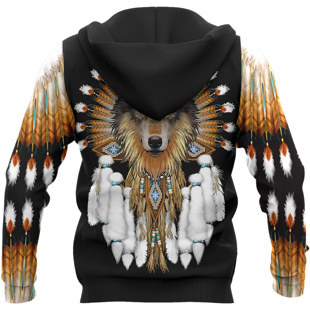 Native American Wolf Hoodie T Shirt For Men and Women HAC210405-Apparel-NM-Hoodie-S-Vibe Cosy™