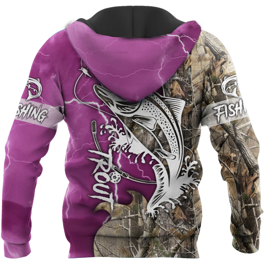 Trout Fishing purple Tattoo camo shirts for men and women TR2108203S