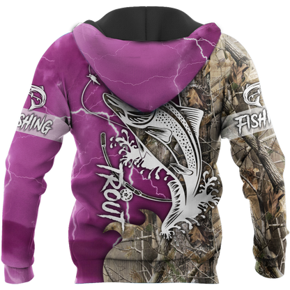 Trout Fishing purple Tattoo camo shirts for men and women TR2108203S
