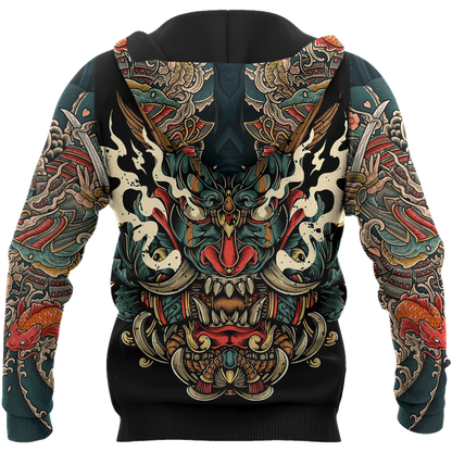 Samurai Tattoo Art Hoodie T Shirt For Men and Women HAC220602-NM-Apparel-NM-Hoodie-S-Vibe Cosy™