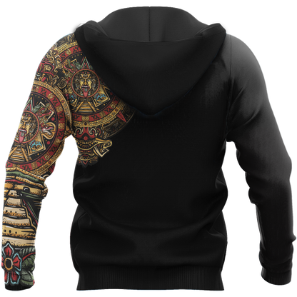 Mexico Aztec Sun Stone Tattoo-Apparel-HP Arts-Hoodie-S-Vibe Cosy™
