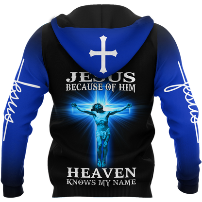 Jesus Because Of Him Heaven Knows My Name 3D All Over Printed Shirts TA09112001S