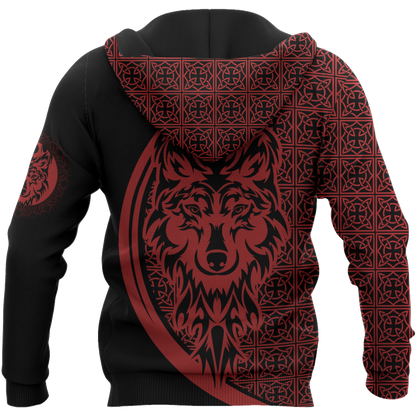 Tattoo Wolf Hoodie T Shirt For Men and Women HAC080606-NM-Apparel-NM-Hoodie-S-Vibe Cosy™