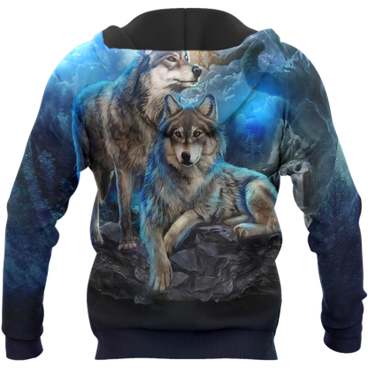 Wolf Hoodie T Shirt Cloak For Men and Women HAC220402-Apparel-NM-Hoodie-S-Vibe Cosy™