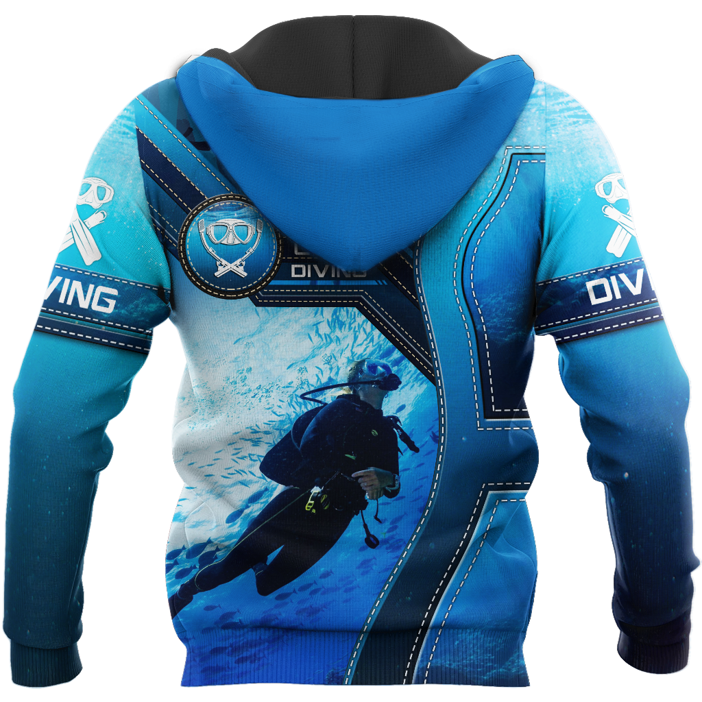 Scuba Diving 3D All Over Printed Shirts For Men and Women-ALL OVER PRINT HOODIES-HP Arts-Hoodie-S-Vibe Cosy™