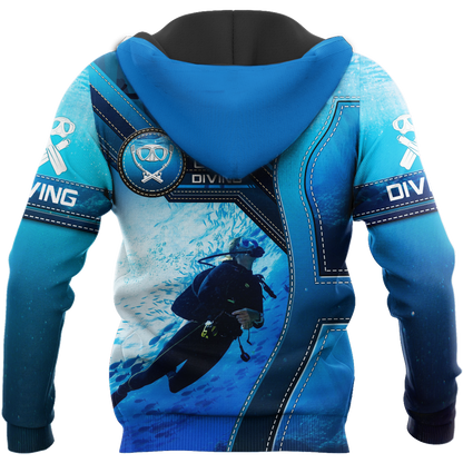 Scuba Diving 3D All Over Printed Shirts For Men and Women-ALL OVER PRINT HOODIES-HP Arts-Hoodie-S-Vibe Cosy™