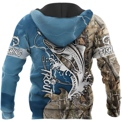 Trout Fishing Tattoo camo shirts for men and women blue color TR2108203
