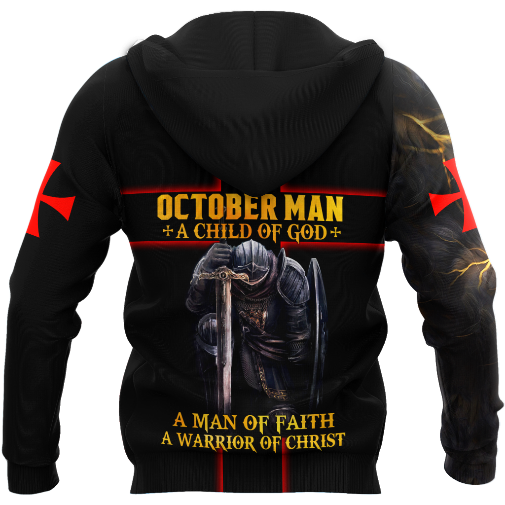 October Man A Child Of God A Man Of Faith A Warrior Of Christ 3D All Over Printed Shirts For Men and Women TA09202001S10