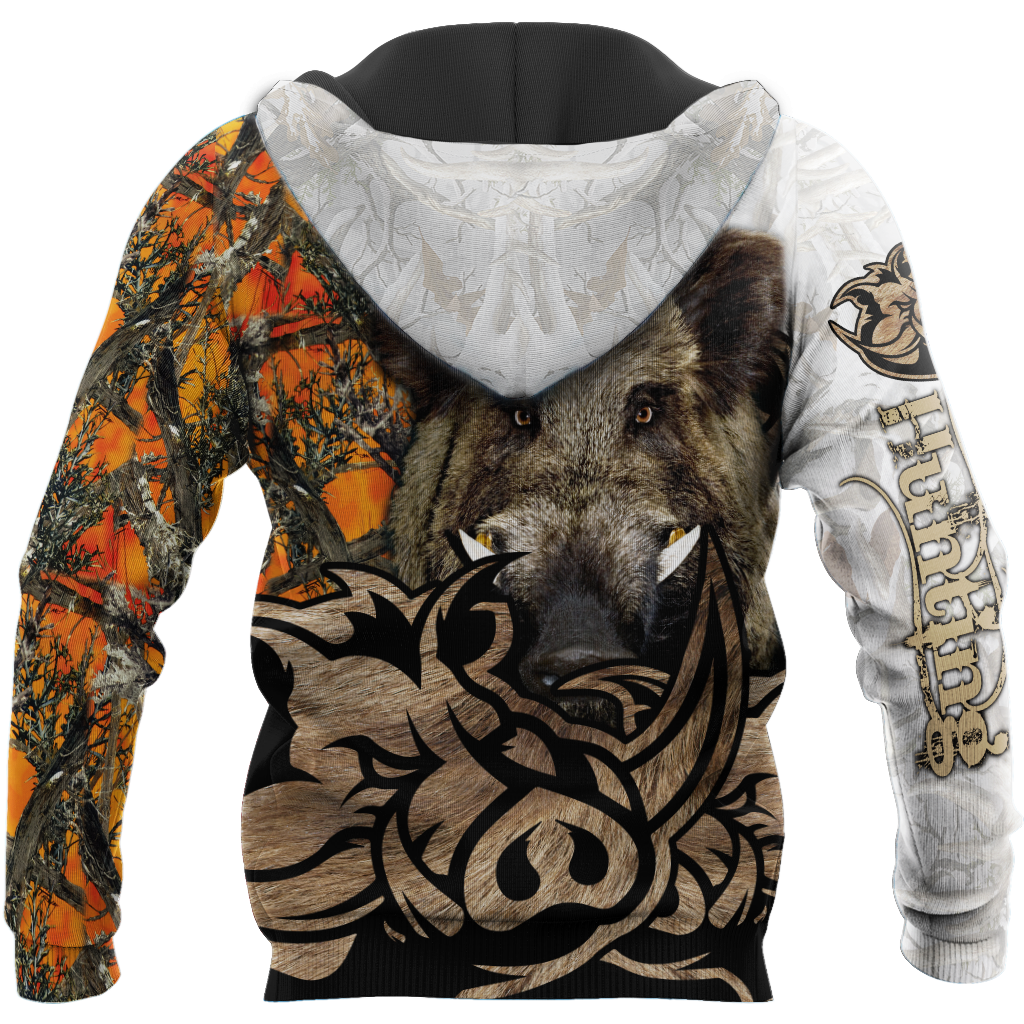 Boar Hunter Oreange Camo 3D All Over Print  Hoodie DL20102003