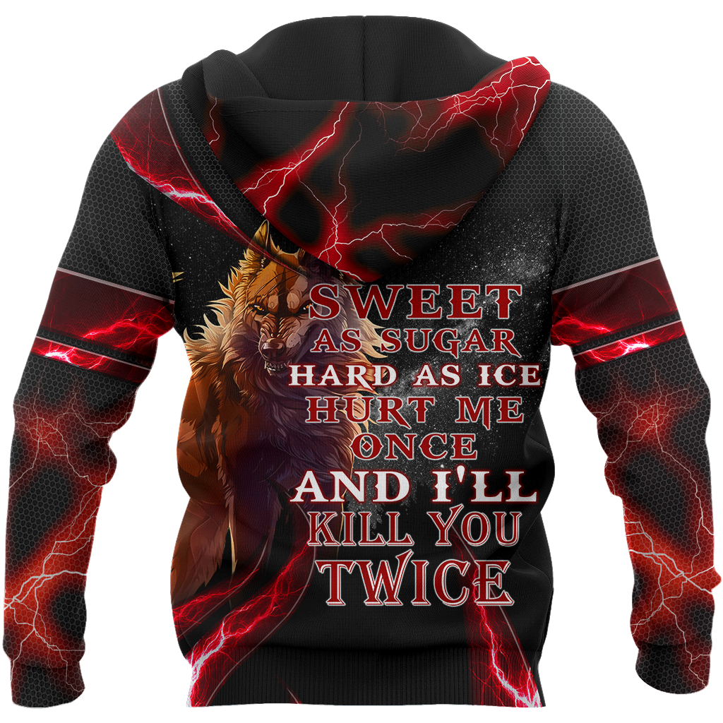 Red Thunder Wolf 3D All Over Printed Shirts For Men and Women HAC080102