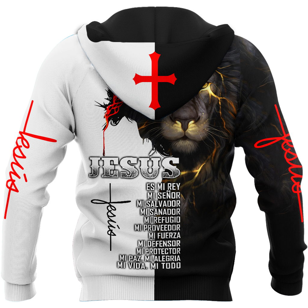 Jesús es mi rey mi señor	3D All Over Printed Shirts For Men and Women Pi12062003-Apparel-TA-Hoodie-S-Vibe Cosy™