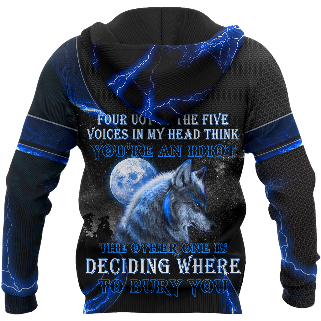 Blue Thunder Wolf 3D All Over Printed Shirts For Men and Women HAC080101