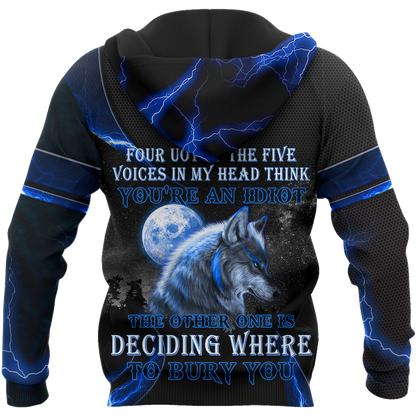 Blue Thunder Wolf 3D All Over Printed Shirts For Men and Women HAC080101