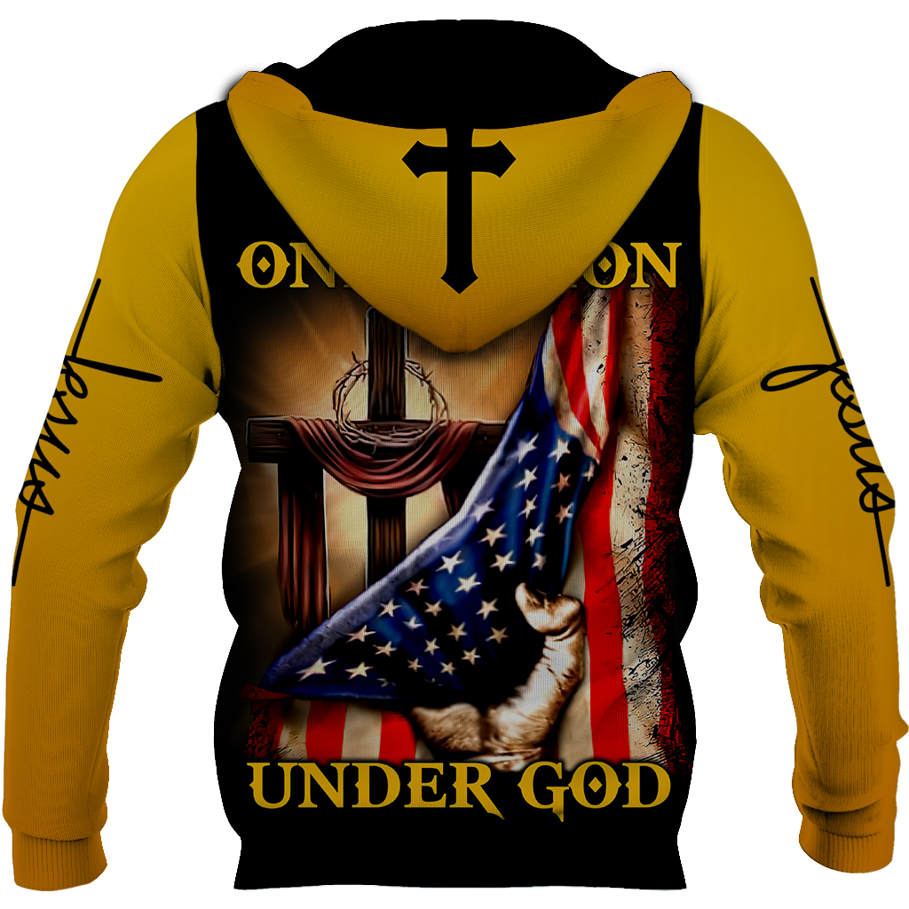 Easter God Jesus One Nation Under God 3D All Over Printed Shirt Hoodie JJ020402-Apparel-MP-Hoodie-S-Vibe Cosy™