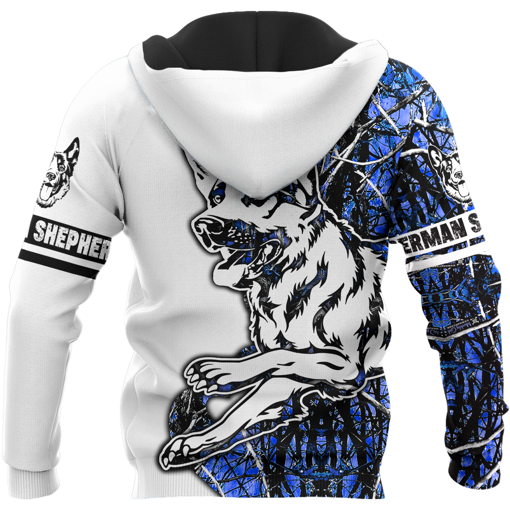 German shepherd blue tattoo 3d hoodie shirt for men and women HAC190801