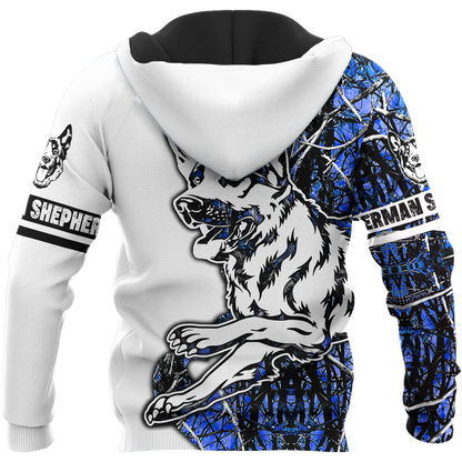 German shepherd blue tattoo 3d hoodie shirt for men and women HAC190801