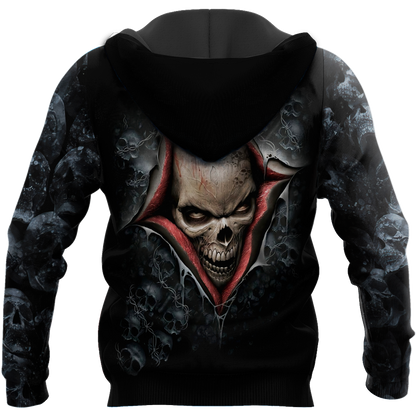 Black Skull 3D All Over Printed Shirts and short for Men and Women