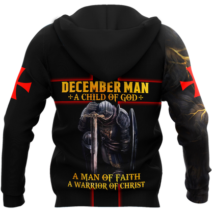 December Man A Child Of God A Man Of Faith A Warrior Of Christ 3D All Over Printed Shirts For Men and Women TA09202001S12