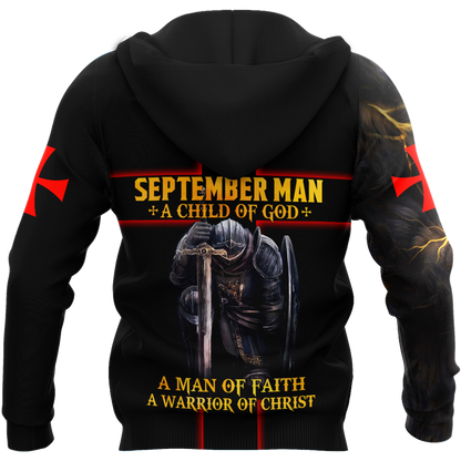 September Guy A Child Of God A Man Of Faith A Warrior Of Christ 3D All Over Printed Shirts TA09202001S9