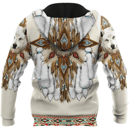Native Spirit Wolf 3D All Over Printed Unisex Hoodie ML