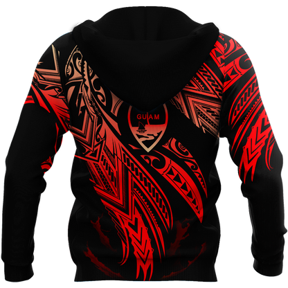 Amazing Guam Polynesian 3D Tattoo Unisex Deluxe Hoodie ML