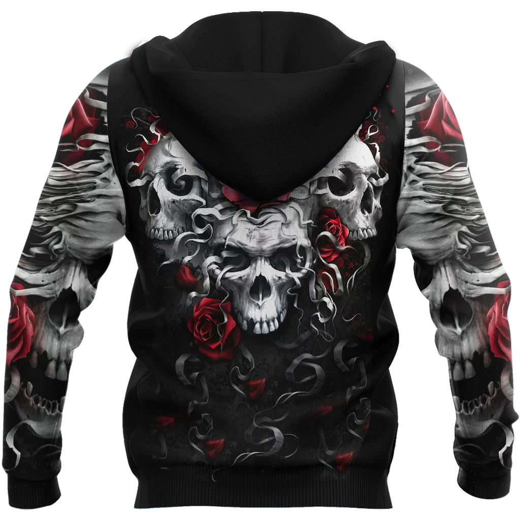 Unique Skulls And Roses Hoodie For Men And Women MEI