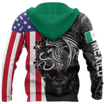 Mexico- US 3D All Over Printed Shirts For Men and Women-Apparel-TA-Hoodie-S-Vibe Cosy™