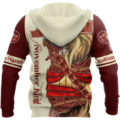 Custom Name November King Lion 3D  All Over Printed Unisex Shirts