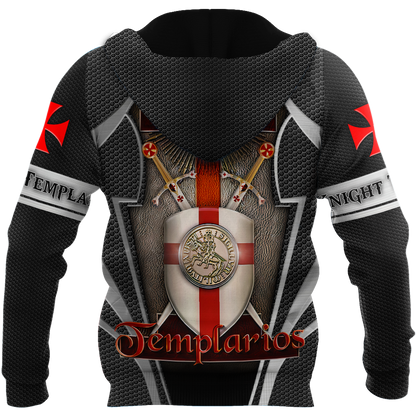 Premium Red Cross Shield Swords Knight Templar All Over Printed Shirts For Men And Women MEI
