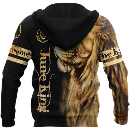 Custom Name June King Lion  3D All Over Printed Unisex Shirts
