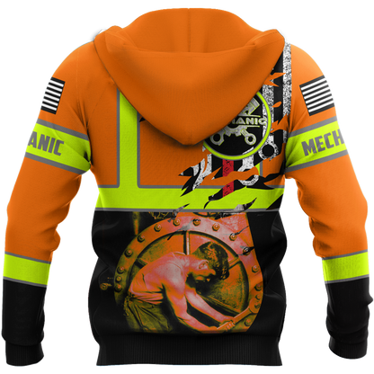 All Over Printed Mechanic Hoodie For Men and Women HHT13102005